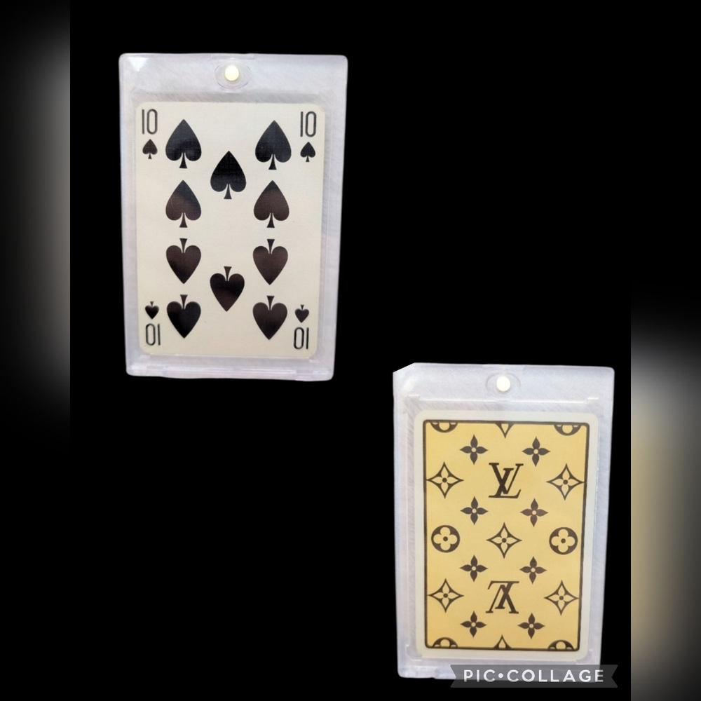 Louis Vuitton Monogram Card 10 Spades in Cream and Brown